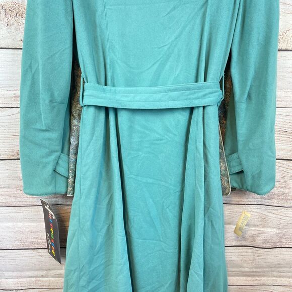 Vintage 1960s Forecaster of Boston Trench Rain Coat Size 13/14 Blue Scarf - Picture 11 of 14